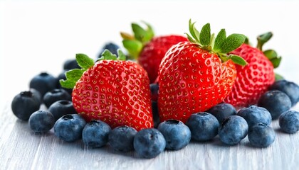Obraz premium strawberries and blueberries