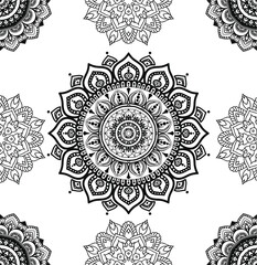 black and white mandala dersign