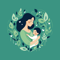 Elegant Illustration Happy Mothers Day Concept Vector
