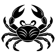 Cute Silhouette of a Crab line art vector cartoon illustration