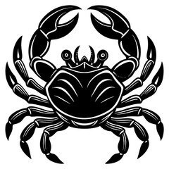 Cute Silhouette of a Crab line art vector cartoon illustration