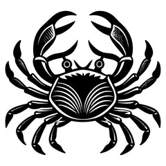 Cute Silhouette of a Crab line art vector cartoon illustration