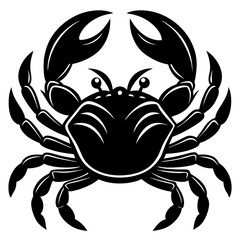 Cute Silhouette of a Crab line art vector cartoon illustration