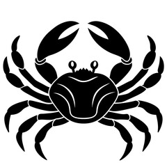 Cute Silhouette of a Crab line art vector cartoon illustration