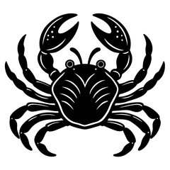 Cute Silhouette of a Crab line art vector cartoon illustration