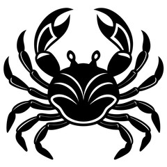 Cute Silhouette of a Crab line art vector cartoon illustration