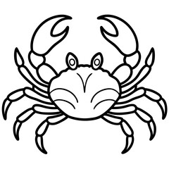 Cute Silhouette of a Crab line art vector cartoon illustration