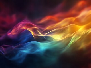 Fototapeta premium Abstract Glowing Lights in Vibrant Colors Cascading Against a Dark Background, Perfect for Futuristic and Festive Designs