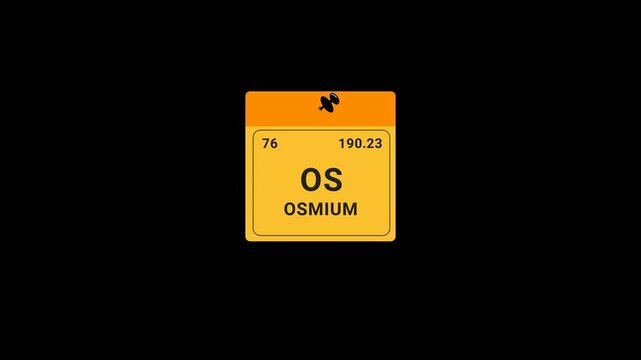 Osmium element Periodic Table on note Animation