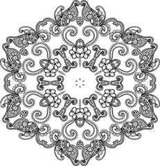 black and white mandala dersign