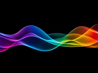 Naklejka premium Abstract Glowing Lights in Vibrant Colors Cascading Against a Dark Background, Perfect for Futuristic and Festive Designs