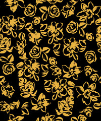 seamless floral background seamless pattern gold
