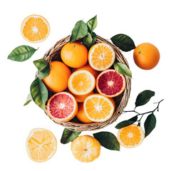 set of citrus fruits