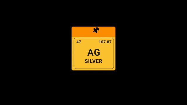Silver element Periodic Table on note Animation