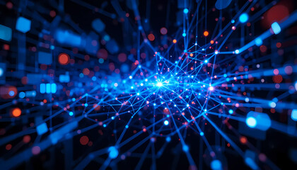 Obraz premium Digital Networking Background with Futuristic Global Connections