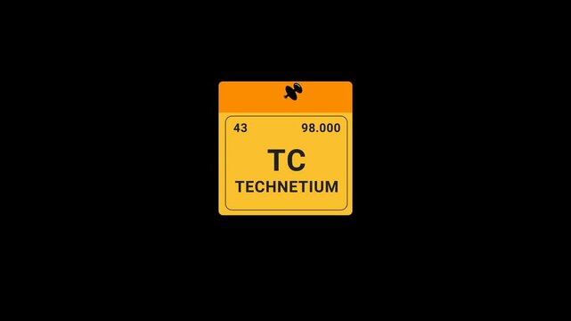 Technetium element Periodic Table on note Animation