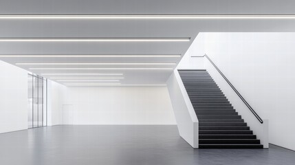 Obraz premium Exhibit Installation Art Museum Gallery Podium White Walls Contemporary Environment Indoor Perspective