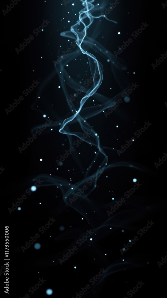 Poster abstract art featuring ai-generated light trails with cosmic elements.
