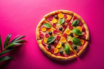 Silhouette of Brazilian Sweet Pizza on Pink Background - Delicious Dessert
