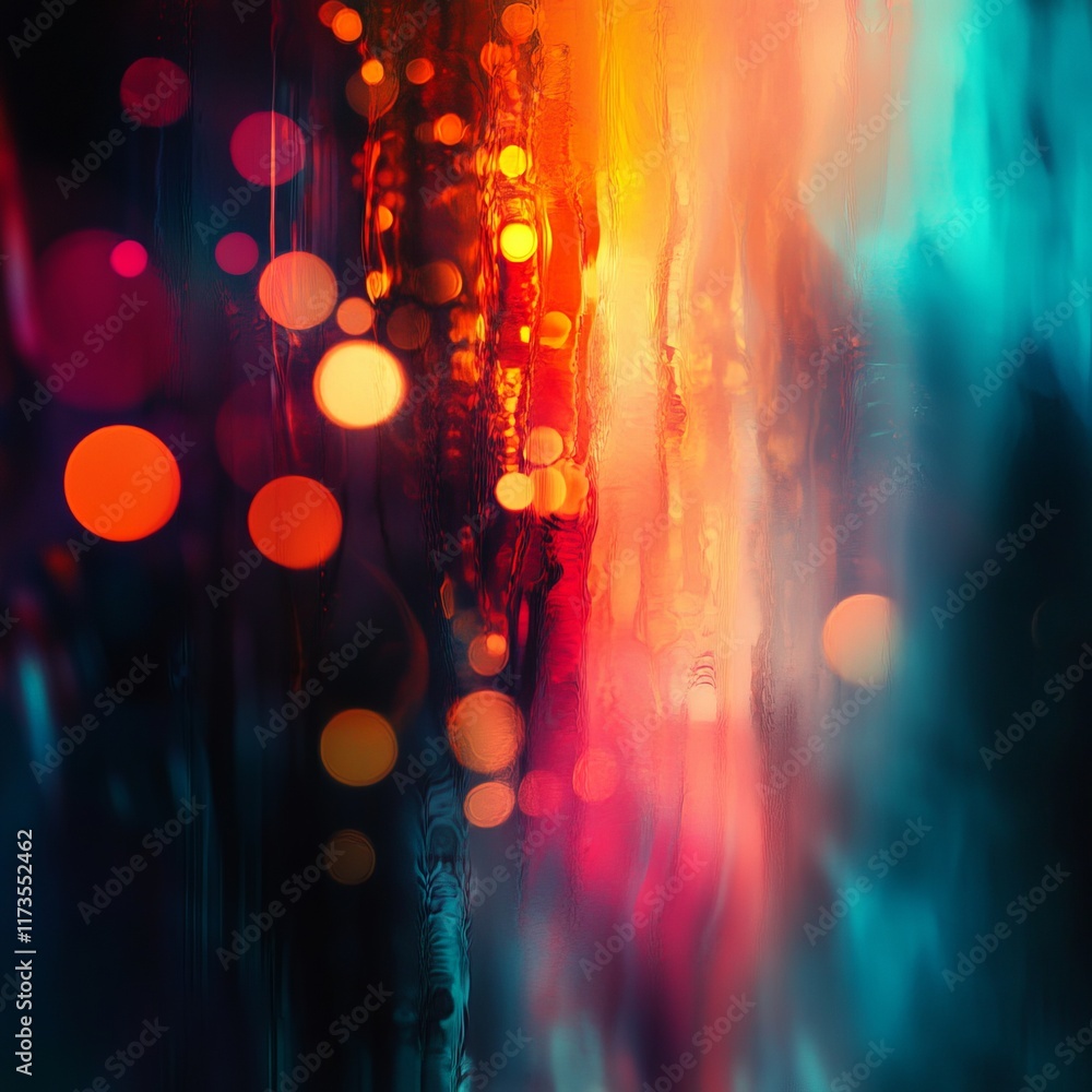 Poster captivating abstract background featuring a blend of vibrant colors and glowing bokeh lights. ideal 