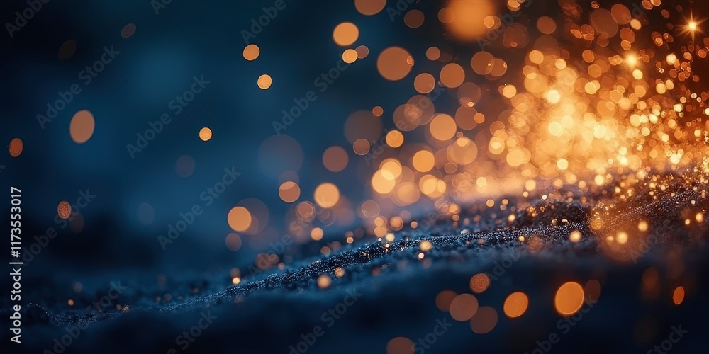 Poster abstract bokeh lights: a captivating abstract image of warm, glowing bokeh circles against a rich, n
