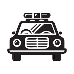 Black and white Car icon silhouette vector