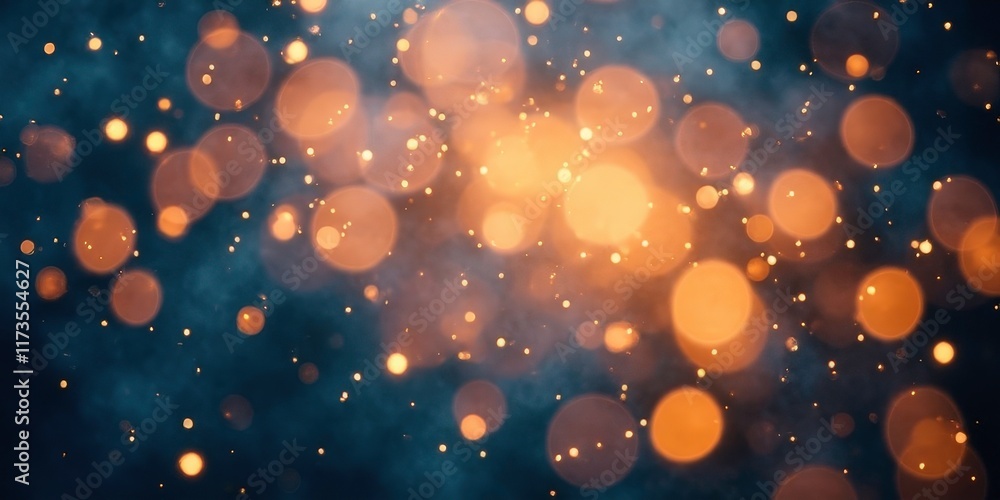 Poster abstract bokeh lights: a captivating abstract image of warm, glowing bokeh circles against a rich, n