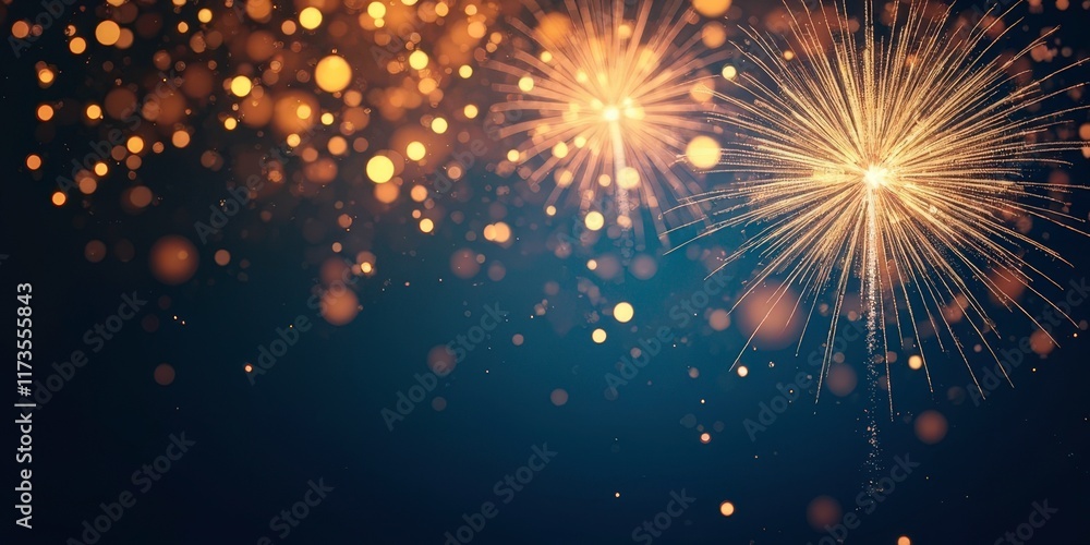 Poster abstract bokeh lights: a captivating abstract image of warm, glowing bokeh circles against a rich, n