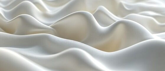 Obraz premium Smooth white fabric waves, abstract background texture.