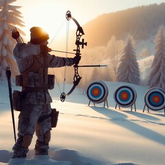 Individual Winter Archery A sport where archers shoot targets in
