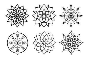 Decorative Mandala Line Art Set