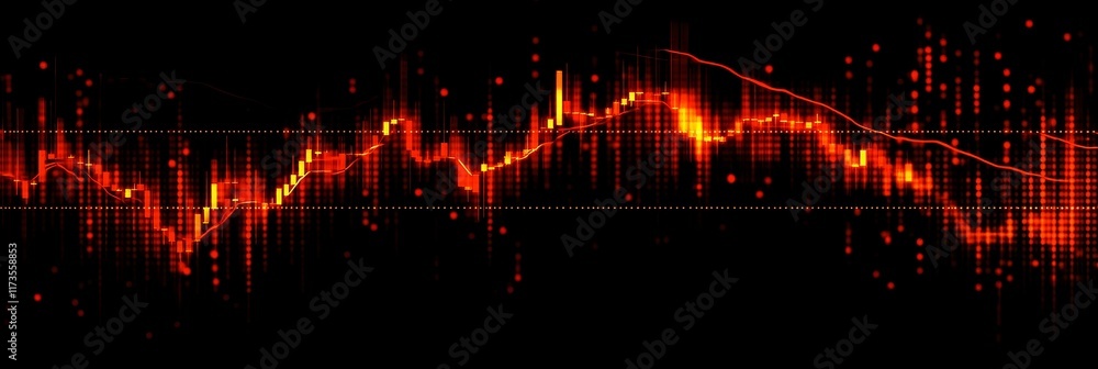 Poster red candlestick chart showing cryptocurrency losses in a bear market, representing the volatility an