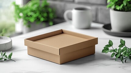 Square Box Packaging Mockup 