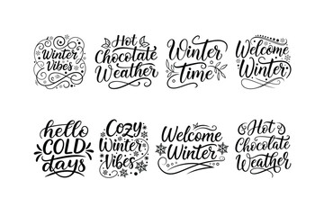 Winter t shirt svg bundle, winter typography t-shirt design