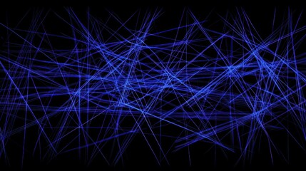 Abstract blue lines on black background.