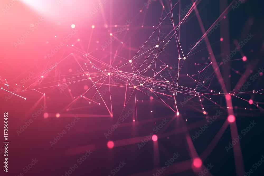 Poster explore an abstract digital perspective that illustrates vibrant connections through futuristic line