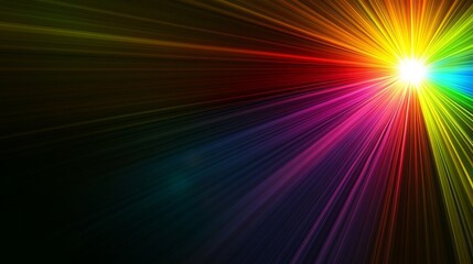 Abstract Colorful Radiating Light Burst Design
