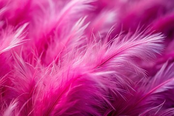Fototapeta premium Soft Pink Magenta Feather Texture Background - Fluffy Plush Feather Grass Pattern