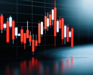 Digital screen displaying growth stock projections with volatility warnings, clean chart layout