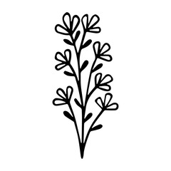 Simple flower vector outline black