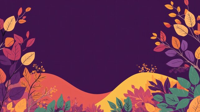 Autumnal Leaves Frame Abstract Design Background