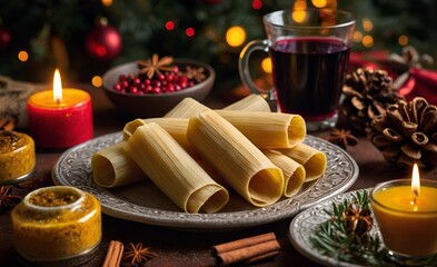 christmas still life with candles