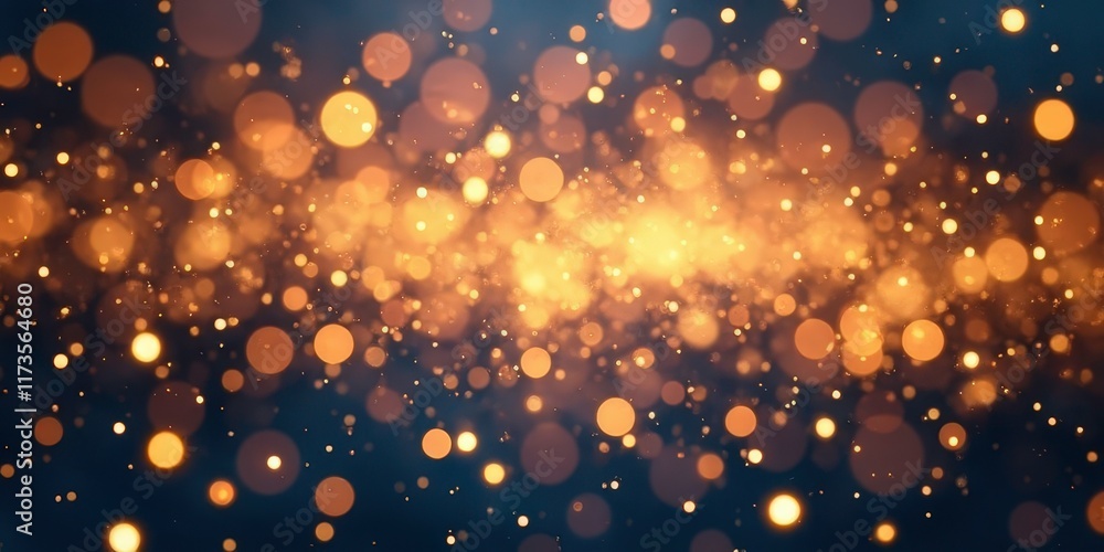 Poster golden bokeh lights abstract background: a mesmerizing, abstract background featuring a captivating 