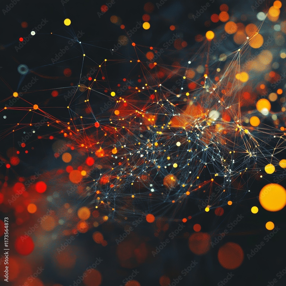Poster abstract surreal graphic data connections defying traditional visuals with vibrant colors and intric