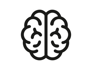 Brain Icon Vector Illustration. Human brain organ design, Human brain vector, brain symbol isolated on white background