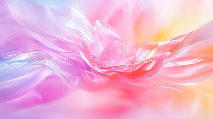Obraz premium Abstract pastel swirl, flowing fabric-like texture, vibrant colors, smooth surface, dynamic movement, colorful design, light and airy feel.