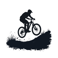 Mountain bike silhouette stock illustration, bike Lover vector graphic design, Cyclist silhouettes vector illustration
