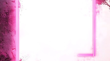 Obraz premium Pink Neon Frame on Textured White Background