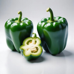 Pair Of Vibrant Green Peppers 