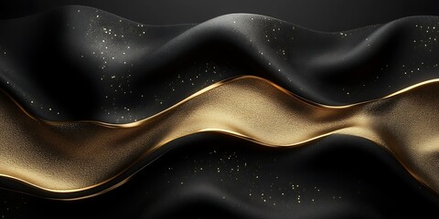 Obraz premium Abstract gold black wave design, elegant background, luxury texture, modern wallpaper.
